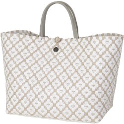 Handed By - Motif Bag Shopper - Grau mit Muster in Weiß -...