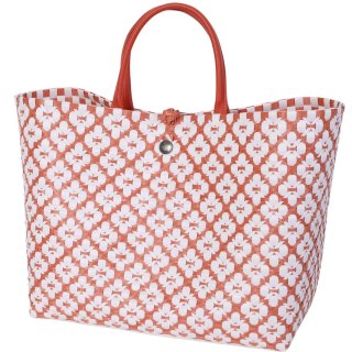 Handed By - Motif Bag Shopper - Rot mit Muster in Weiß - Größe L