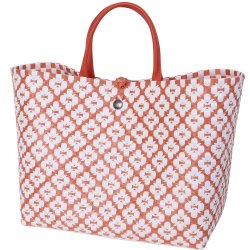 Handed By - Motif Bag Shopper - Rot mit Muster in Weiß -...