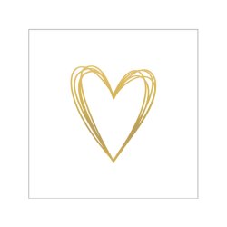 PPD - Servietten - Pure Heart Gold - 25 x 25 cm - 20 Stk