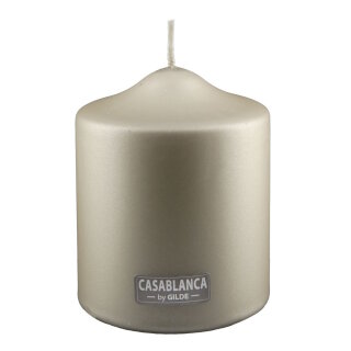 Gilde - Stumpenkerze - Champagner - Metallic - 10 cm