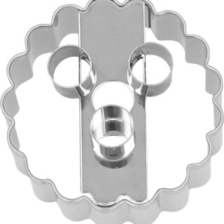 Birkmann - Ausstechform - Linzer mit 3 Löchern - Edelstahl - 5 cm