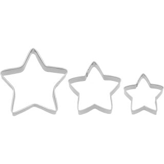 Birkmann - Ausstechform - Stern 3-fach Terrasse - Edelstahl - 3cm, 4cm, 5cm