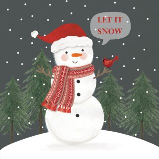 PPD - Servietten - Snowman in grey - 33 x 33 cm - 20 Stk