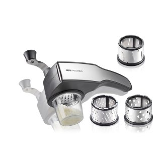 GEFU - Trommelreibe PECORINO - mit 3 Schneidtrommeln und Auffangbehälter