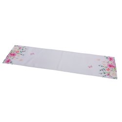 Gehlmann - Tischläufer Blumen - Rosa/Weiß