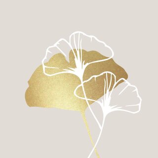 PPD - Servietten - Golden Ginko Off White - 33 x 33 cm - 20 Stk