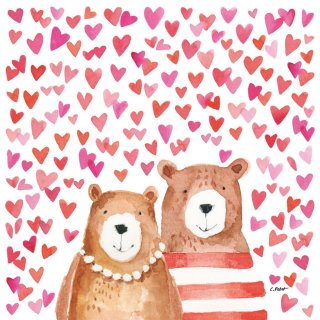 PPD - Servietten - Love Bears - 33 x 33 cm - 20 Stk