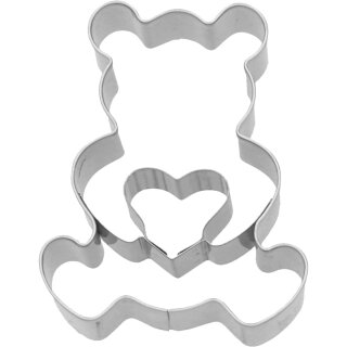 Birkmann - Ausstechform - Teddybär mit Herz - Edelstahl - 6 cm