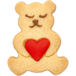 Birkmann - Ausstechform - Teddybär mit Herz - Edelstahl - 6 cm