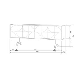 woood - Draw - Sideboard - Mangoholz - Nussbaum