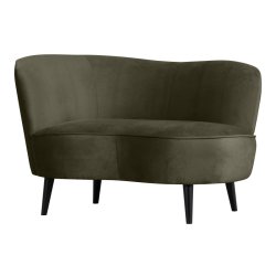 woood - Sara - Lounge Sessel Links - Samt - Warmes Grün