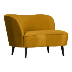 woood - Sara - Lounge Sessel Links - Samt - Ocker