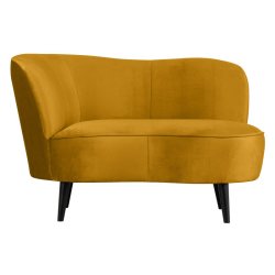 woood - Sara - Lounge Sessel Links - Samt - Ocker