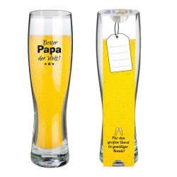 GILDE - Weizenbierglas - Bester Papa der Welt - 0,5 Liter