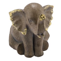 Gehlmann - Poly Elefant - Braun/Gold - 11 cm