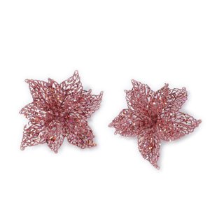 Inge Glas - Weihnachtsstern mit Clip - Pink Harmony hell - 2 Stk. - 18 cm - Kunststoff
