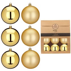 Inge Glas - Kugeln in Beutel / 6Stk - Gold - 8 cm -...