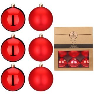 Inge Glas - Kugeln in Beutel / 6 Stk - Rot - 8 cm - Kunststoff