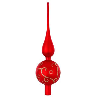 Inge Glas - Dekorierte Spitze - Merry Red - 36 cm - Glas