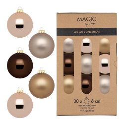 Inge Glas - Kugeln in Box / 30Stk - Elegant Lounge - 6 cm...
