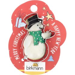 BIRKMANN - Ausstechform - Weihnachtsgr&uuml;&szlig;e - Schneemann - Edelstahl - 6,6 cm