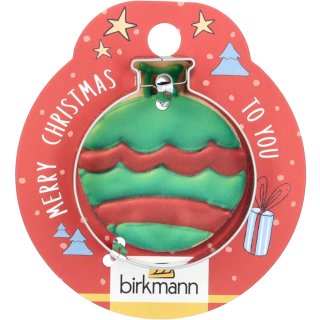 BIRKMANN - Ausstechform - Weihnachtsgrüße - Christbaumkugel - Edelstahl - 7 cm