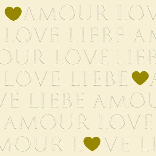 PPD - Servietten - Love Letters - Creme - 33 x 33 cm - 20 Stk