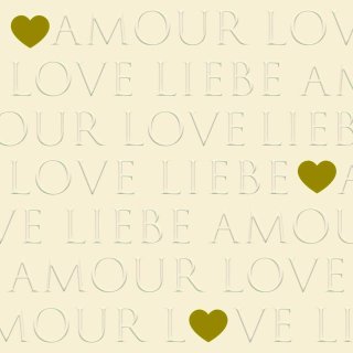 PPD - Servietten - Love Letters - Creme - 33 x 33 cm - 20 Stück