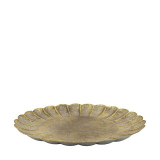DIJK - Tablett - rund - Metall - 38 cm - Gold/Schwarz