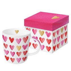 PPD - Becher - Aquarell Hearts - Real gold