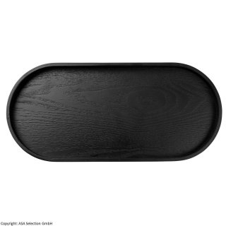 ASA - Holztablett - Weidenholz - oval - schwarz - 35,5 x 16,5 cm