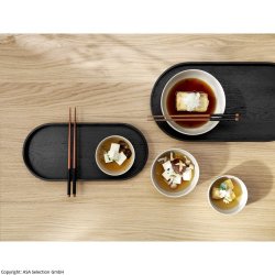 ASA - Holztablett - Weidenholz - oval - schwarz - 35,5 x 16,5 cm