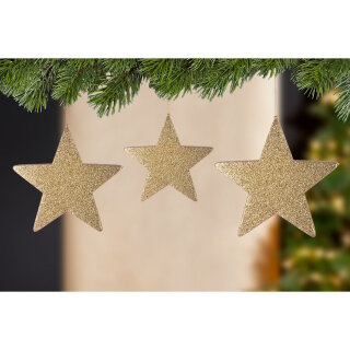Gilde - Hänger Stern - Shine - Kunststoff - gold - mittel