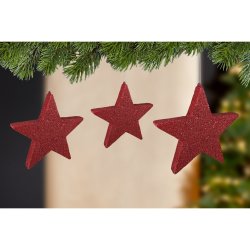 Gilde - Hänger Stern - Shine - Kunststoff - rot - klein