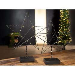 Gilde - Standrelief mit LED - Stern - Metall - groß...