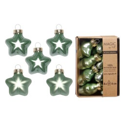 Inge Glas - Stern/Box - Glas - 4 cm - 8 Stk - Mild Sage