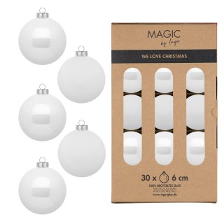 Inge Glas - Kugel - 6 cm - 30 Stk - Pure White