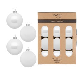 Inge Glas - Kugel - 12 Stück - 8 cm - Pure White