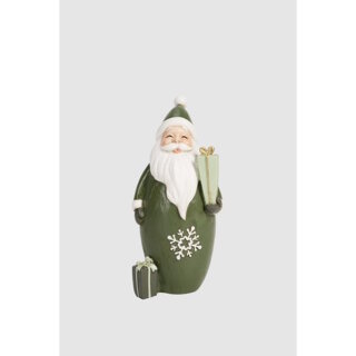 ARTE - Nikolaus mit Geschenk - Polyresin - 18 cm - grün