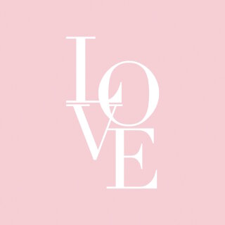 PPD - Servietten - Love rose - 25 x 25 cm - 20 Stk
