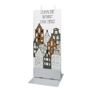 Gilde - Flachkerze - Stadtlichter mit Spruch - Wachs