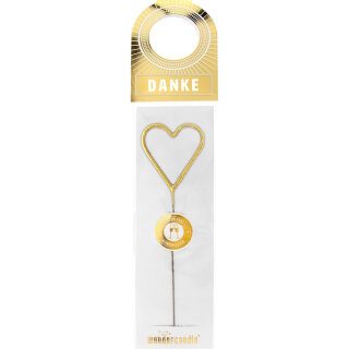 Wondercandle - Flaschenpost - Danke - Herz Gold