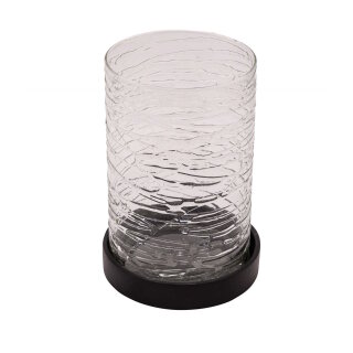 Gehlmann - Windlicht auf Aluplatte - Glas - 15 cm