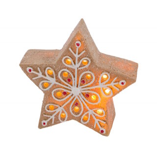 Gehlmann - Stern mit LED - Lebkuchen - Poly - 11 cm