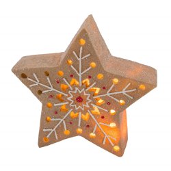 Gehlmann - Stern mit LED - Lebkuchen - Poly - 16 cm