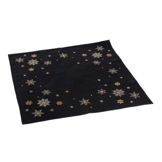 Gehlmann - Mitteldecke - Schneeflocken - Polyester - 85 cm - schwarz/gold