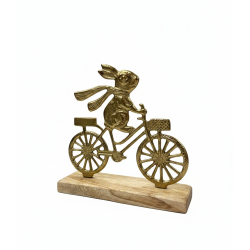 Gehlmann - Hase mit Fahrrad - Holz/Metall - 17x5x18 cm -...