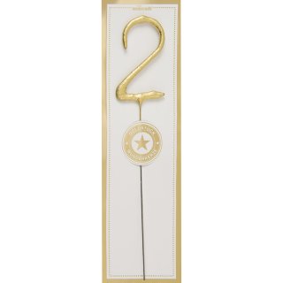 Wondercandle - Zahl 2 - Goldstück - Classic