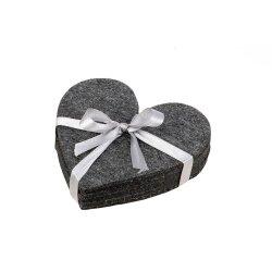 Gilde - Herzuntersetzer - Dunkelgrau - 6 Stk.